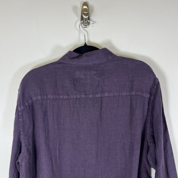 NEW Abercrombie Fitch Button Down Shirt Mens Medium Adult Purple The A&F Linen - Picture 10 of 11